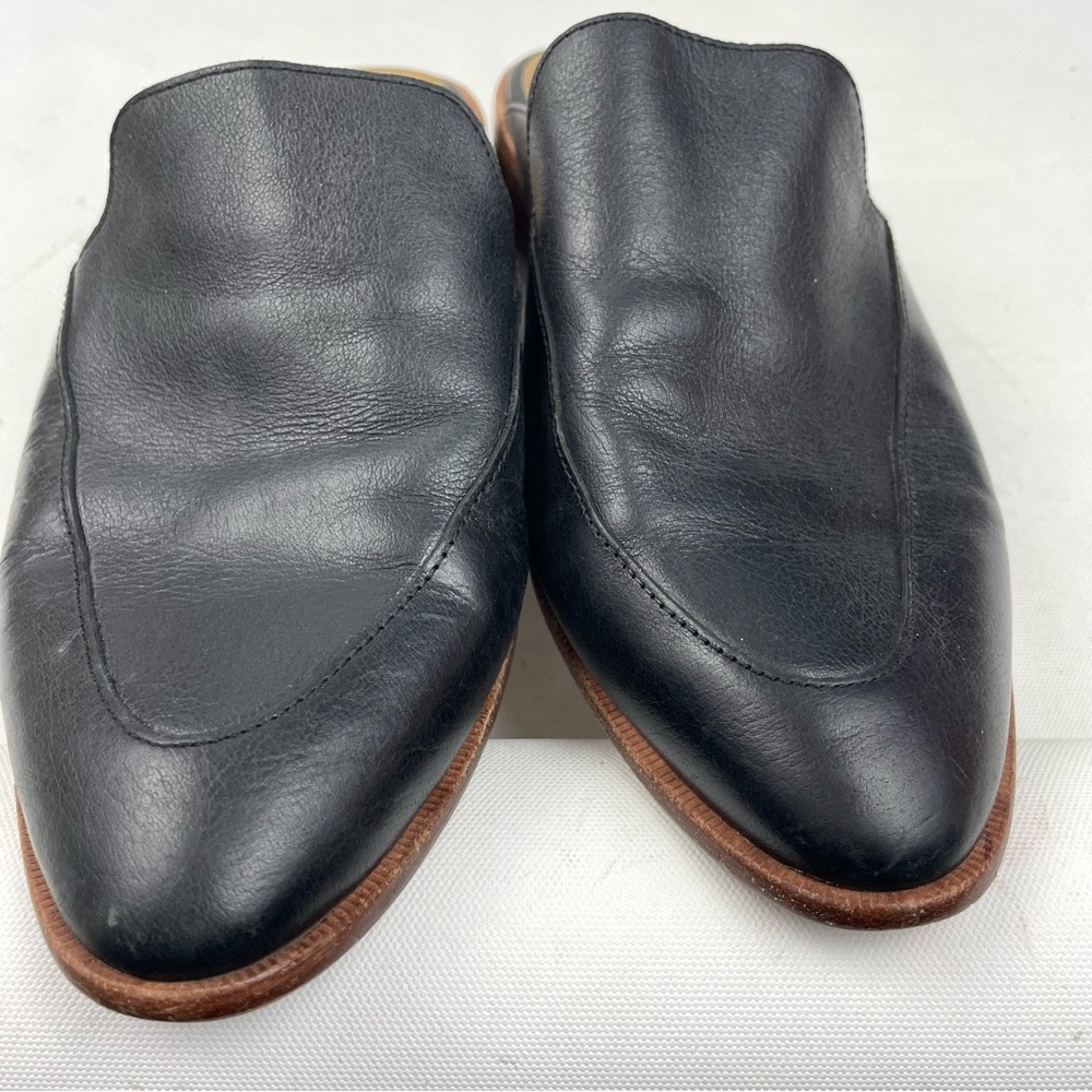 Madewell Women’s Frances Loafer Mules – Black Leather Slip-On Flats – Size 8 - Picture 6 of 8